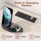 Table de chevet Hommpa Boho en rotin avec station de recharge, table de nuit à 3 tiroirs avec prises USB et AC