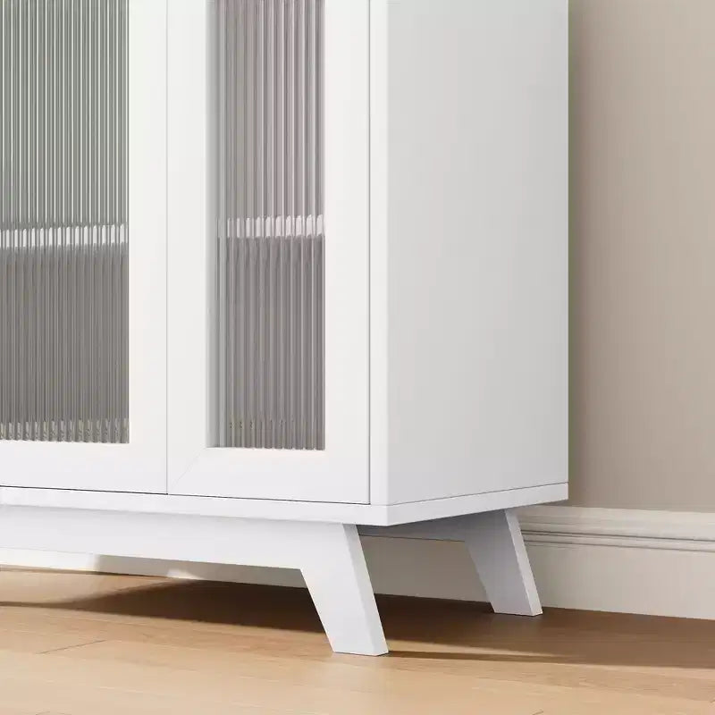 Meuble de rangement, buffet 36 po avec étagères réglables et porte en verre cannelé, bar à café moderne, table pour cuisine, salle à manger