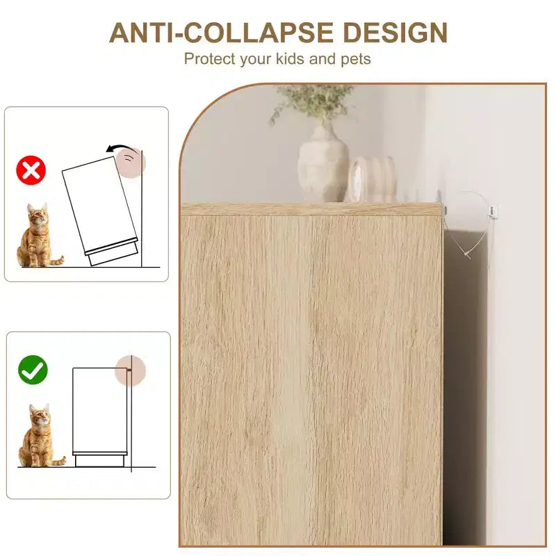 Commode 5 tiroirs en rotin pour chambre à coucher, Corps de meuble et pieds intégrés, Commode en bois pour couloirs, entrées et placards, Montage facile