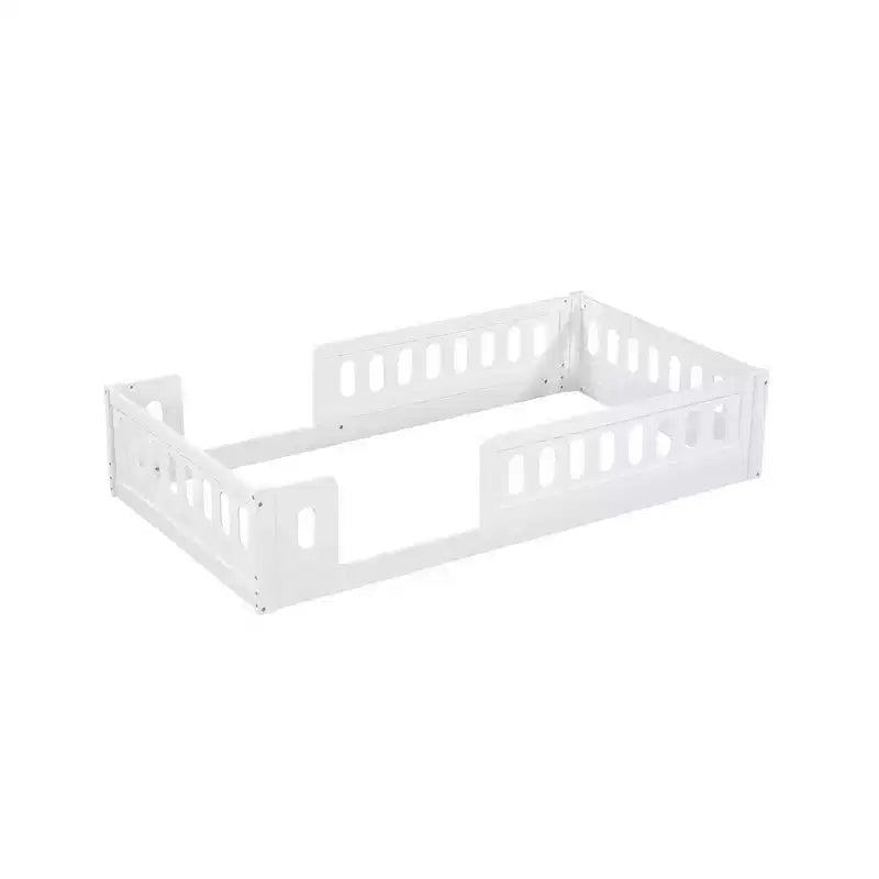 Lit plateforme Whisen Wood deux places avec clôture semi-ouverte