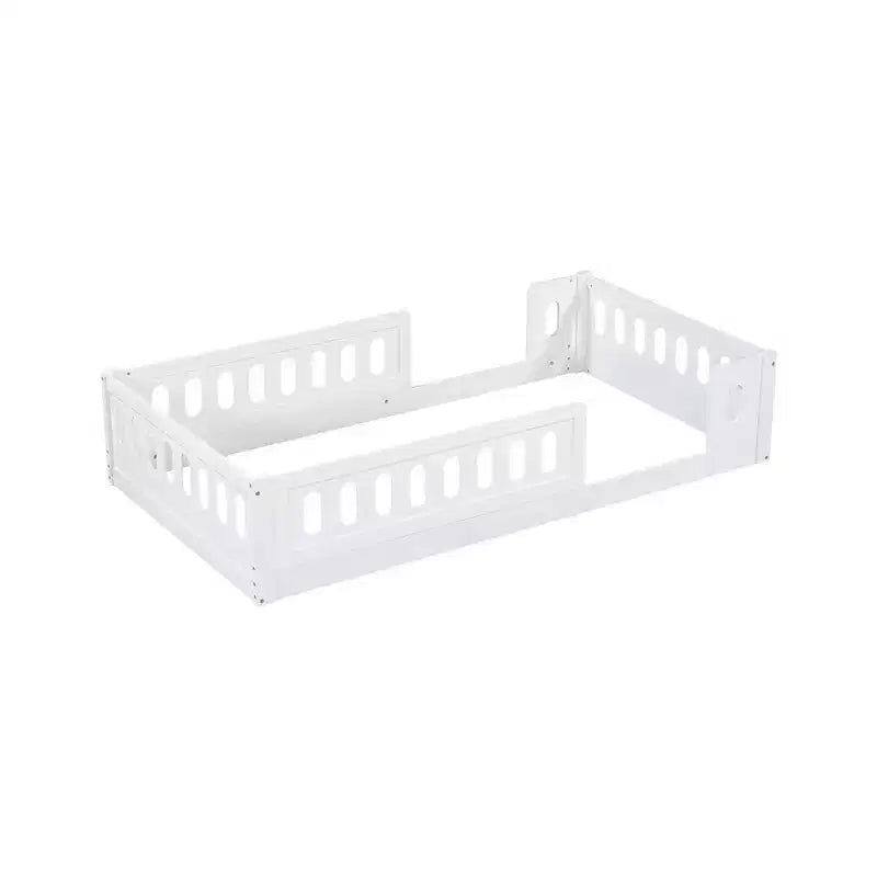Lit plateforme Whisen Wood deux places avec clôture semi-ouverte