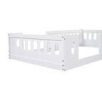 Lit plateforme Whisen Wood deux places avec clôture semi-ouverte
