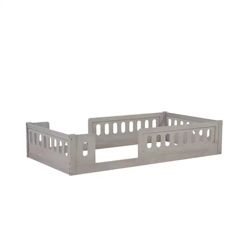 Lit plateforme Whisen Wood deux places avec clôture semi-ouverte