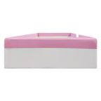 Cadre de lit de repos capitonné Luxystar de taille double avec clôture et escalier pour chambre d'enfant, rose+blanc