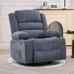 360 Swivel Rocker Recliner Chair, Oversized Recliner Chairs, 3 Positions, Cup Holders, Side Pocket, Wide Lounge Sofa Chair for Big People