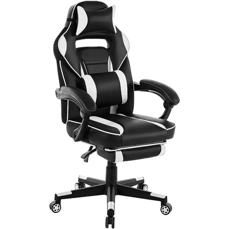 Acekool Ergonomic Gaming Chair for Adults, PU Leather, Massage Lumbar, Footrest, Adjustable, for Office or Gaming
