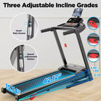 Tapis de course portable 3,5 CV – Compact, Bluetooth, contrôle par application et 71 programmes, 3 niveaux d'inclinaison pour le jogging et la course à pied à la maison/au bureau