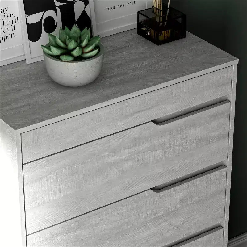 Commode 5 tiroirs Galano avec glissières métalliques 30,7 L 15,6 P 46,4 H