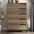 Commode 5 tiroirs Galano avec glissières métalliques 30,7 L 15,6 P 46,4 H