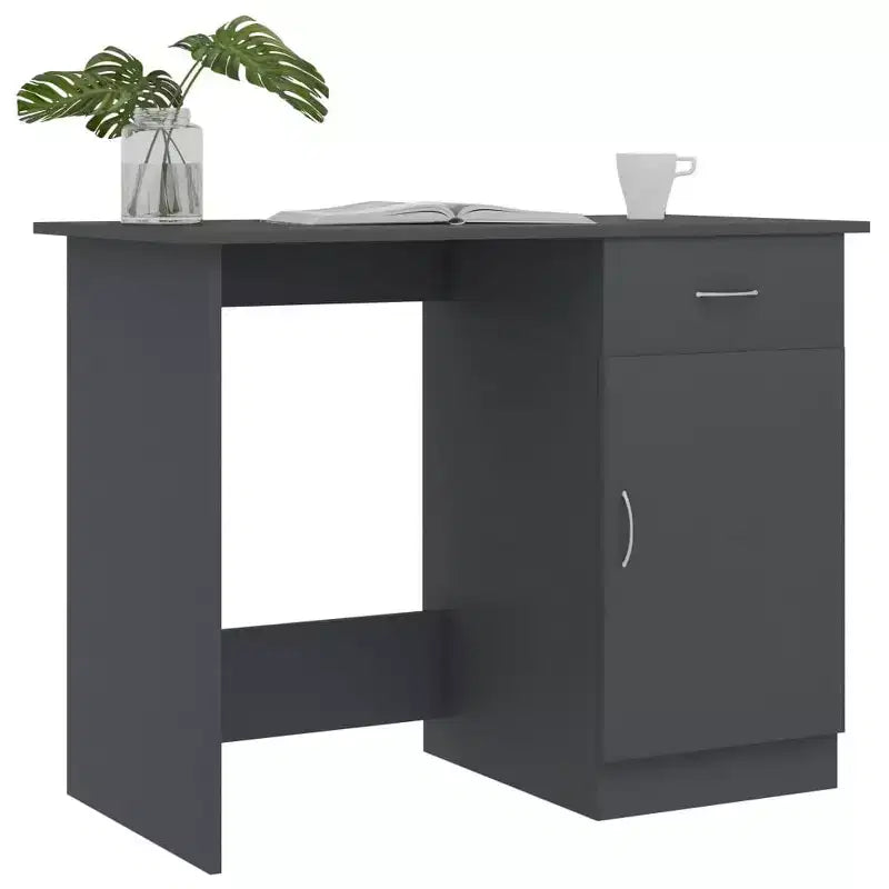 vidaXL Bureau Gris Sonoma Bois d'ingénierie Taille standard de bureau Bureau