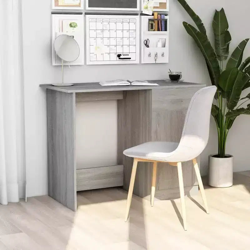 vidaXL Bureau Gris Sonoma Bois d'ingénierie Taille standard de bureau Bureau