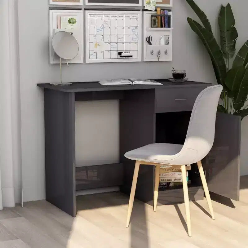 vidaXL Bureau Gris Sonoma Bois d'ingénierie Taille standard de bureau Bureau