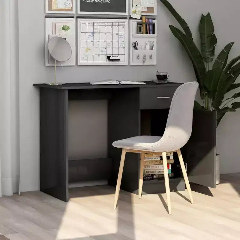 vidaXL Bureau Gris Sonoma Bois d'ingénierie Taille standard de bureau Bureau