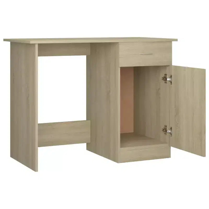 vidaXL Bureau Gris Sonoma Bois d'ingénierie Taille standard de bureau Bureau