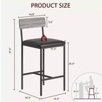 Tabourets de Bar Lot de 4, Tabourets de Bar en Cuir de 64,8 cm, Tabourets de Comptoir Modernes avec Dossier et Pieds en Métal, Chaises de Comptoir pour Îlot de Cuisine