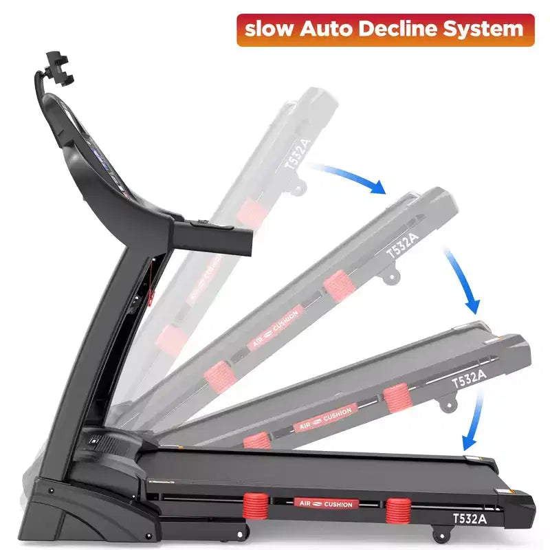 4.95HP Foldable Home Treadmill with Auto Incline, 10MPH, Smart App Control, 400 lb Capacity, Compact Walking Running Machine