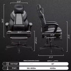 Chaises de Jeu Celebalcony pour Adultes avec Repose-Pieds, Dossier Haut, Support Lombaire Massant, Chaises d'Ordinateur Pivotantes à 360° et Réglables en Hauteur