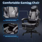Chaises de Jeu Celebalcony pour Adultes avec Repose-Pieds, Dossier Haut, Support Lombaire Massant, Chaises d'Ordinateur Pivotantes à 360° et Réglables en Hauteur
