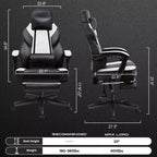 Chaises de Jeu Celebalcony pour Adultes avec Repose-Pieds, Dossier Haut, Support Lombaire Massant, Chaises d'Ordinateur Pivotantes à 360° et Réglables en Hauteur