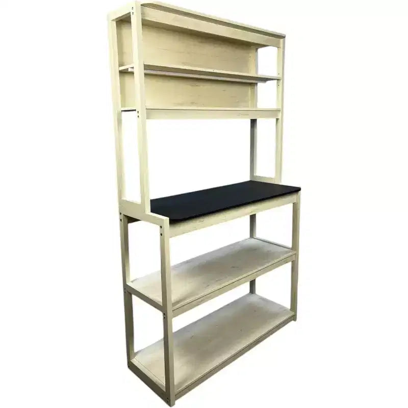 Étagère à boulanger à 5 niveaux en bois avec support à micro-ondesÉtagère de rangement autoportante pour cuisine, salle à manger ou bureau