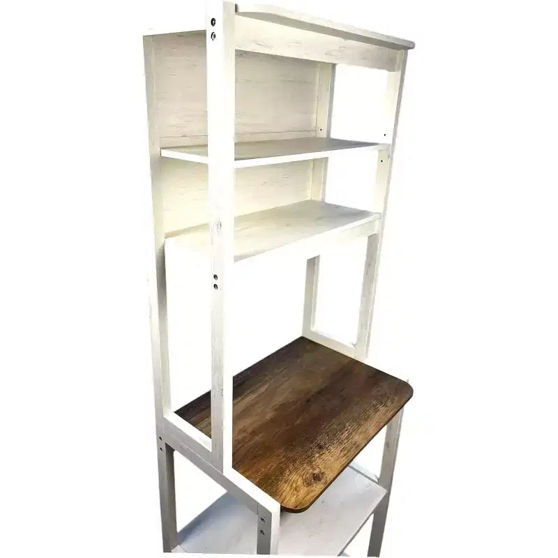 Étagère à boulanger à 5 niveaux en bois avec support à micro-ondesÉtagère de rangement autoportante pour cuisine, salle à manger ou bureau