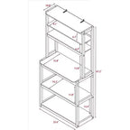 Étagère à boulanger à 5 niveaux en bois avec support à micro-ondesÉtagère de rangement autoportante pour cuisine, salle à manger ou bureau