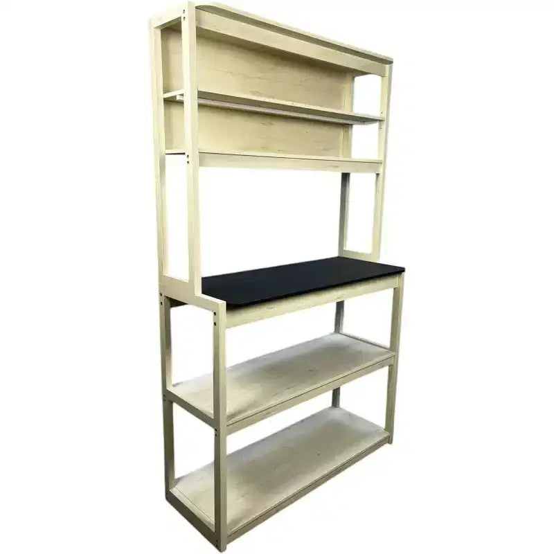 Étagère à boulanger à 5 niveaux en bois avec support à micro-ondesÉtagère de rangement autoportante pour cuisine, salle à manger ou bureau