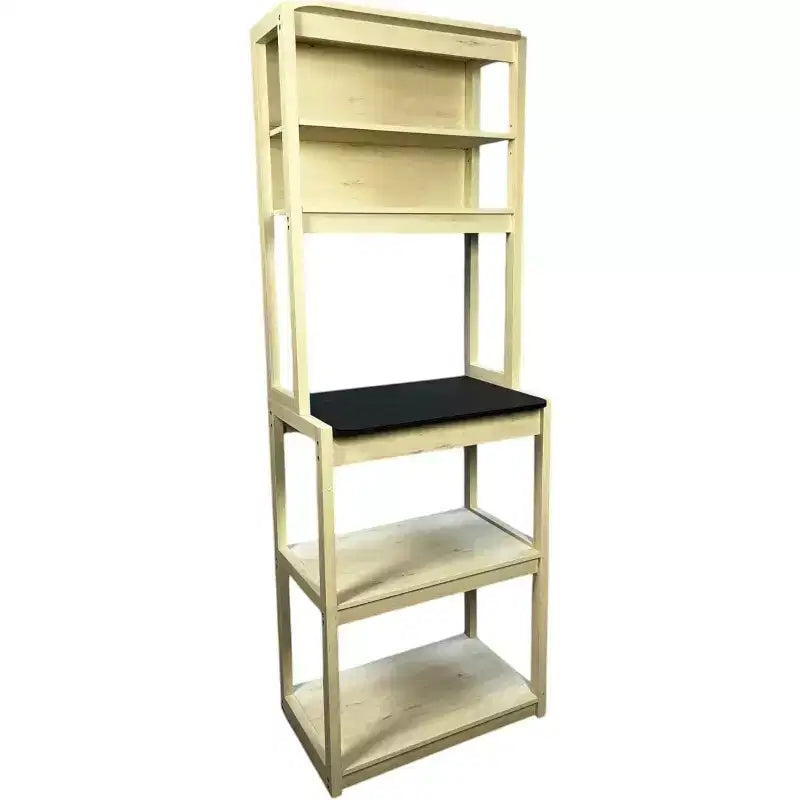Étagère à boulanger à 5 niveaux en bois avec support à micro-ondesÉtagère de rangement autoportante pour cuisine, salle à manger ou bureau