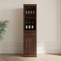 Particle Board + MDF Brown Walnut Modular Bar Cabinet with Storage Shelves and Dining Room Cabinets Walnut Brown one size