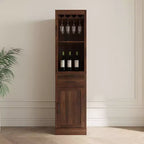 Particle Board + MDF Brown Walnut Modular Bar Cabinet with Storage Shelves and Dining Room Cabinets Walnut Brown one size