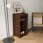 Particle Board + MDF Brown Walnut Modular Bar Cabinet with Storage Shelves and Dining Room Cabinets Walnut Brown one size