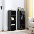 Tour de rangement multimédia à 8 niveaux, meuble de rangement CD DVD fin avec étagères réglables, bibliothèque étroite et haute pour la maison et le bureau