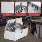 Boîte à outils de camion, 39 Boîte de rangement en aluminium robuste pour timon de remorque, en tôle striée, étanche et verrouillable, pour camionnette/camping-car