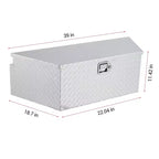 Boîte à outils de camion, 39 Boîte de rangement en aluminium robuste pour timon de remorque, en tôle striée, étanche et verrouillable, pour camionnette/camping-car