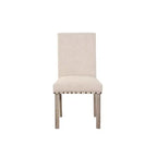 Ensemble de salle à manger en bois - Table rectangulaire de style ferme moderne et chaises rembourrées pour cuisine et salle à manger (beige) - Morden Fort