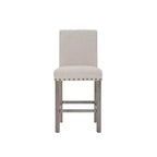 Ensemble de salle à manger en bois - Table rectangulaire de style ferme moderne et chaises rembourrées pour cuisine et salle à manger (beige) - Morden Fort