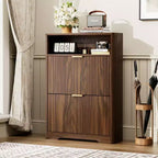Meuble de rangement pour chaussures moderne avec 2 tiroirs basculants et étagères amovibles, Organisateur de chaussures d'entrée pour Couloir ou Salon - Panipeachy