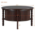 TUYOHW 30.3 Luxury Coffee Table for Living Room,Mid-Century Modern Cocktail Table,Vintage Accent Table with Sliding Doors,220lbs Capacity