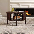 TUYOHW 30.3 Luxury Coffee Table for Living Room,Mid-Century Modern Cocktail Table,Vintage Accent Table with Sliding Doors,220lbs Capacity