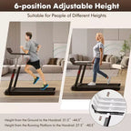 Tapis de course pliable Gymax 3 CV max, machine d'exercice pour la marche, la course et le jogging avec écran LED, main courante réglable en hauteur, deux haut-parleurs Bluetooth