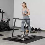 Gymax Foldable Treadmill for Home Compact Walking Running Machine with APP Control Bluetooth LED Display and Device Holder Electric Treadmill