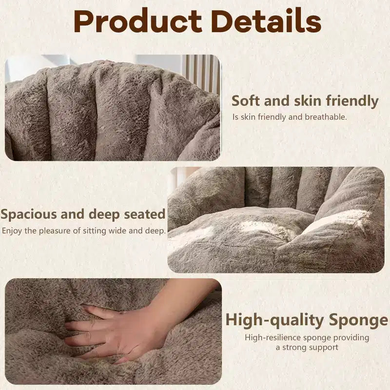 Pouf Okak avec accoudoirs, Fauteuil de sol avec mousse à mémoire de forme, Canapé de jeu pour adultes pour chambre à coucher, salon