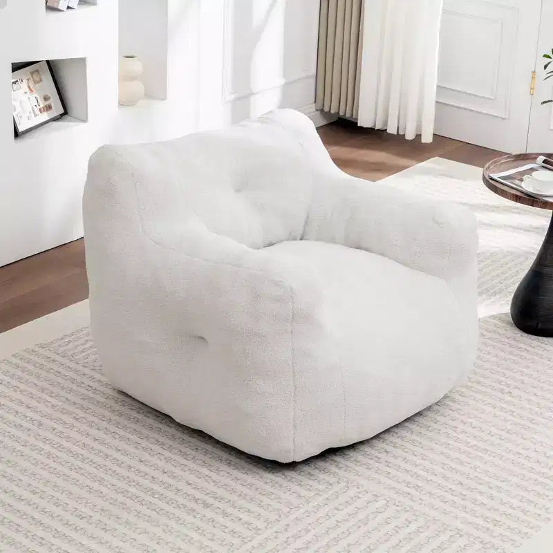 Fauteuil poire Okak avec accoudoirs, grand canapé poire Teddy avec mousse haute densité, fauteuils de sol pour adultes, canapé poire pour salon