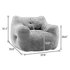 Fauteuil poire Okak avec accoudoirs, grand canapé poire Teddy avec mousse haute densité, fauteuils de sol pour adultes, canapé poire pour salon