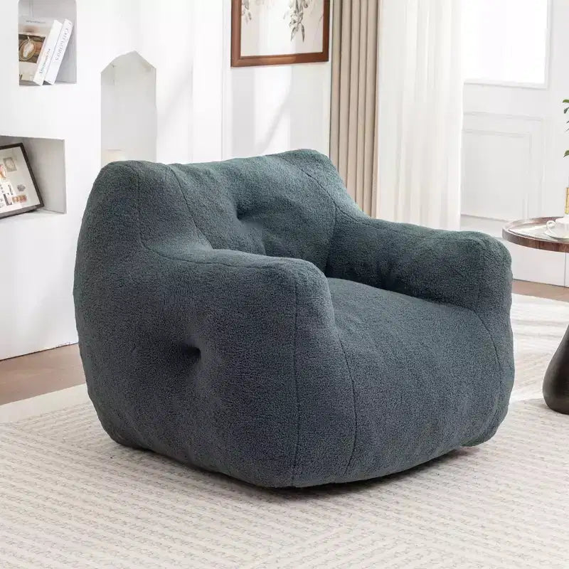 Fauteuil poire Okak avec accoudoirs, grand canapé poire Teddy avec mousse haute densité, fauteuils de sol pour adultes, canapé poire pour salon