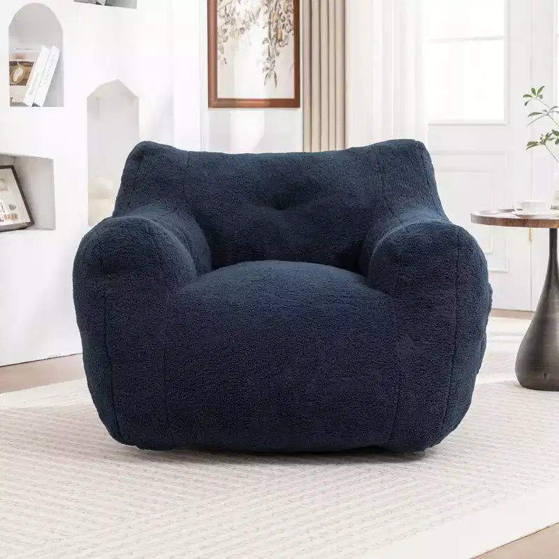 Okak Bean Bag Chair with Arms, Teddy Giant Bean Bag Sofa with High-Density Foam, Floor Chairs for Adults, Bean Bag Couch for Living Room