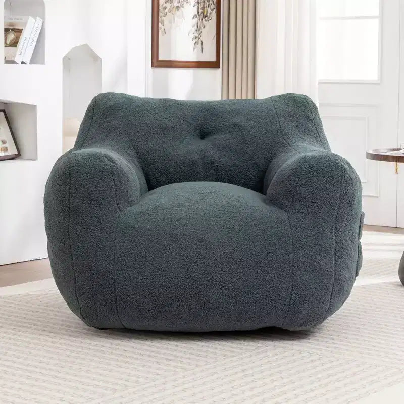 Fauteuil poire Okak avec accoudoirs, grand canapé poire Teddy avec mousse haute densité, fauteuils de sol pour adultes, canapé poire pour salon