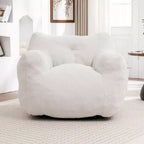 Fauteuil poire Okak avec accoudoirs, grand canapé poire Teddy avec mousse haute densité, fauteuils de sol pour adultes, canapé poire pour salon