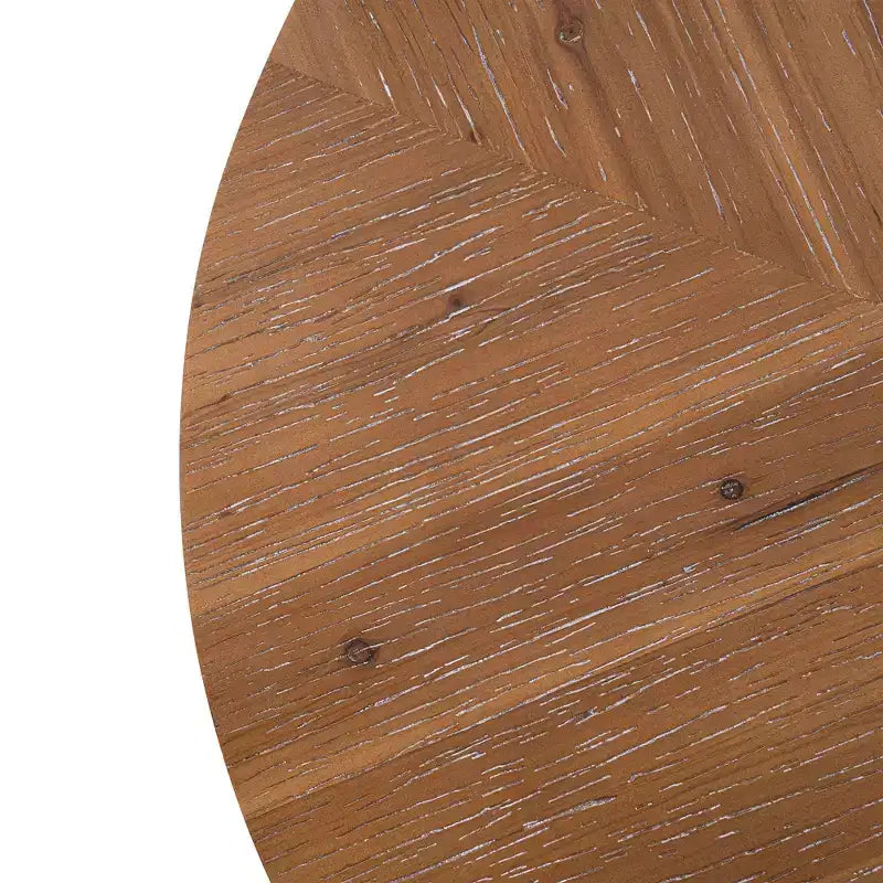 TUYOHW Table Rétro 31,5 avec Plateau en Bois de Pin Sculpté et Pieds en Acier, Table d'Appoint Élégante pour Salon, Table Ronde avec Capacité de 100 kg