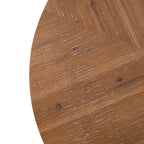 TUYOHW Table Rétro 31,5 avec Plateau en Bois de Pin Sculpté et Pieds en Acier, Table d'Appoint Élégante pour Salon, Table Ronde avec Capacité de 100 kg